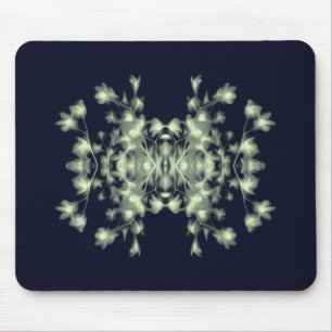 Abstract Floral Graphic Pattern Blue en Green Muismat