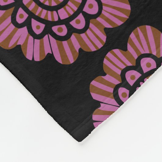 Abstract Floral Mandala Pattern Design Fleece Deken (Hoek)