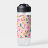 Abstract Floral Mandala Pattern Design red Waterfles (Voorkant)