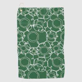 Abstract Floral Matrix (Dark Green) Fine Art Golfhanddoek