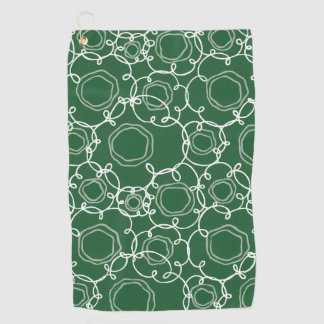 Abstract Floral Matrix (Dark Green) Fine Art Golfhanddoek