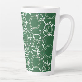 Abstract Floral Matrix (Dark Green) Fine Art Latte Mok