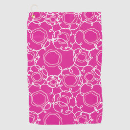 Abstract Floral Matrix (Hot Pink) Fine Art Golfhanddoek