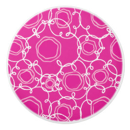 Abstract Floral Matrix (Hot Pink) Fine Art Keramische Knop