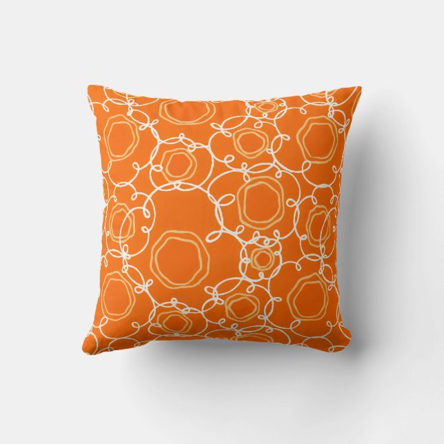 Abstract Floral Matrix (Orange) Fine Art Kussen (Achterkant)