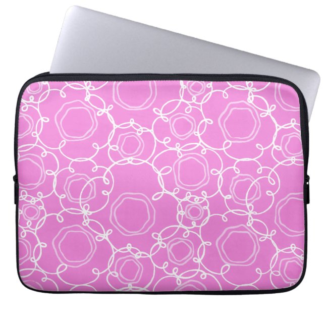 Abstract Floral Matrix (Soft Pink) Fine Art Laptop Sleeve (Voorkant)