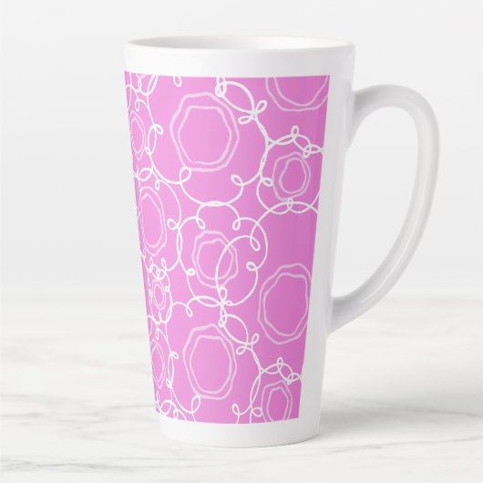 Abstract Floral Matrix (Soft Pink) Fine Art Latte Mok (Rechts)