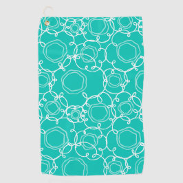 Abstract Floral Matrix (Teal) Fine Art Golfhanddoek