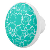 Abstract Floral Matrix (Teal) Fine Art Keramische Knop (Rechts)