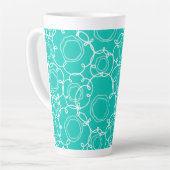 Abstract Floral Matrix (Teal) Fine Art Latte Mok (Linkerhoek)