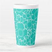 Abstract Floral Matrix (Teal) Fine Art Latte Mok (Voorkant)
