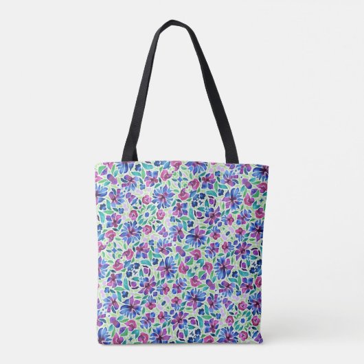 Abstract Floral Pattern - All-over Print Bag Draagtas (Achterkant)