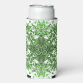 Abstract Floral Pattern In Black Green On White (Seltzer Voorkant)