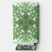 Abstract Floral Pattern In Black Green On White (Achterkant)