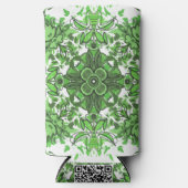 Abstract Floral Pattern In Black Green On White (Voorkant)