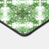 Abstract Floral Pattern In Black & Green On White (Coin)