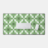 Abstract Floral Pattern In Black & Green On White (Clavier et souris)