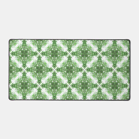 Abstract Floral Pattern In Black & Green On White (Recto)