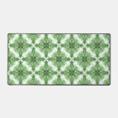 Abstract Floral Pattern In Black & Green On White Bureaumat (Voorkant)