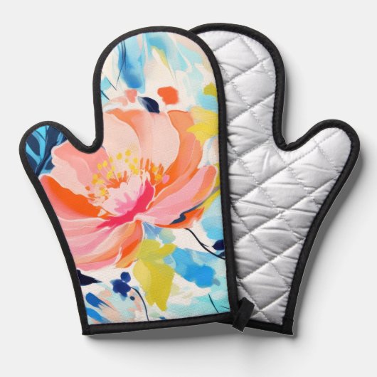 Abstract floral pattern painting ovenwant (Voorkant / Achterkant)