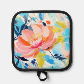 Abstract floral pattern painting  pannenlap (Voorkant)