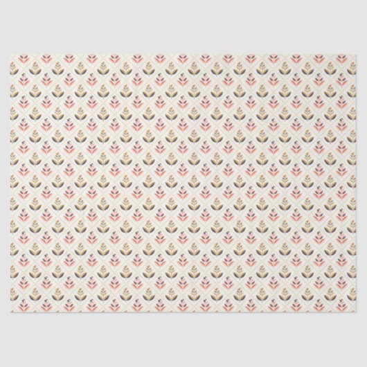 Abstract floral pattern with alternating designs tissuepapier (Voorkant)