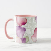 Abstract Floral Pink, Lavender, Green Coffee Mug (Gauche)