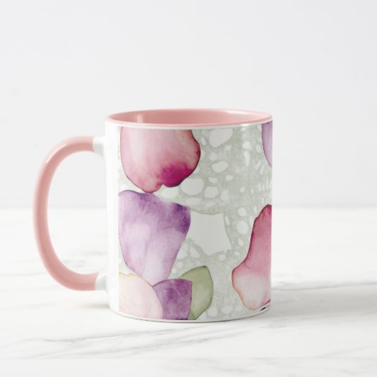 Abstract Floral Pink, Lavender, Green Coffee Mug (Gauche)