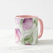 Abstract Floral Pink, Lavender, Green Coffee Mug (Devant droit)
