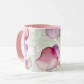Abstract Floral Pink, Lavender, Green Coffee Mug Mok (Voorkant links)