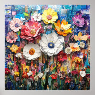 Abstract Floral Poster