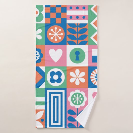 Abstract floral seamless pattern. Scandinavian and (Serviette de bain)
