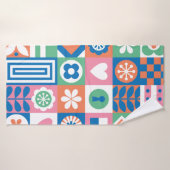 Abstract floral seamless pattern. Scandinavian and (Serviette de bain)