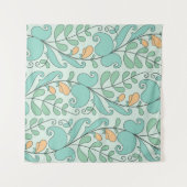 Abstract floral seamless pattern wandkleed (Voorkant (horizontaal))