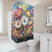 Abstract Floral Shower Curtain Douchegordijn (In situ)
