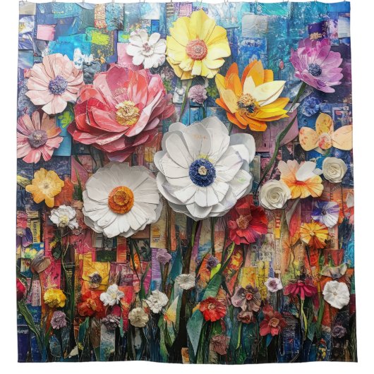 Abstract Floral Shower Curtain Douchegordijn (Voorkant)