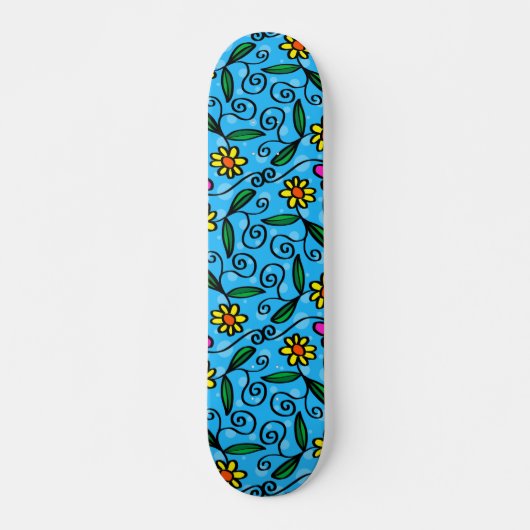 Abstract Floral Skateboard (Voorkant)