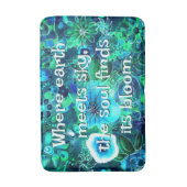 Abstract Floral Teal Blue Green Personalized Badmat (Voorkant Verticaal)