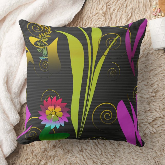 Abstract Floral with Spirals 1 Kussen (Deken)