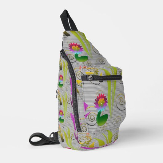Abstract Floral with Spirals 2 Sling Bag (Linkerhoek)
