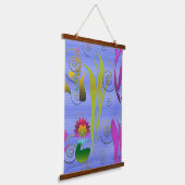 Abstract Floral with Spirals 5 Hangend Wandkleed (Gebogen)