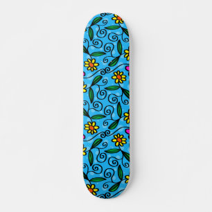 Abstract Florale Skateboard