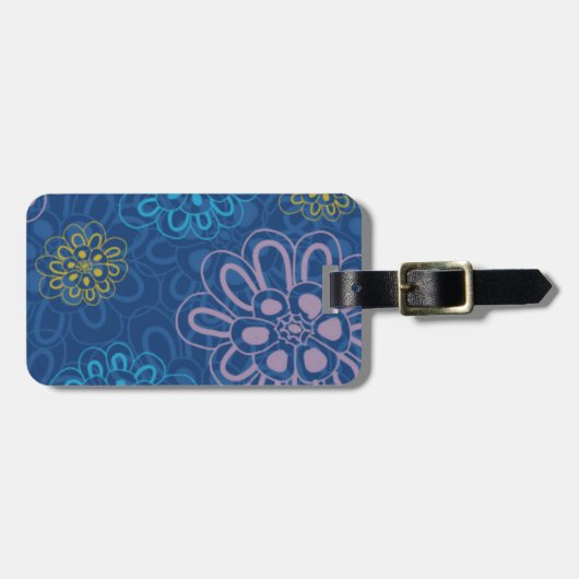Abstract floreel bagagelabel (Voorkant horizontaal)