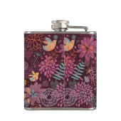 Abstract floreel patroon met vogels heupfles (Achterkant)