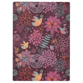 Abstract floreel patroon met vogels klembord (Achterkant)