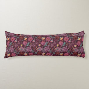 Abstract floreel patroon met vogels lichaamskussen