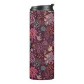 Abstract floreel patroon met vogels thermosbeker (Gedraaid links)