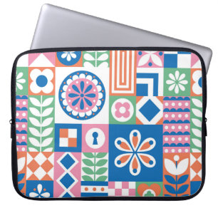 Abstract floreel patroon. Scandinavisch en Laptop Sleeve