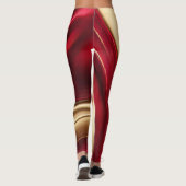 Abstract-Flow Art-Red en Gold- Leggings (Achterkant)