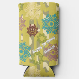 Abstract Flower and Camouflage Stripes Pattern